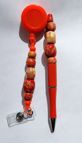The Orange Ultimate 3-in-1 Beaded Pen, Badge Reel & Fidget Set