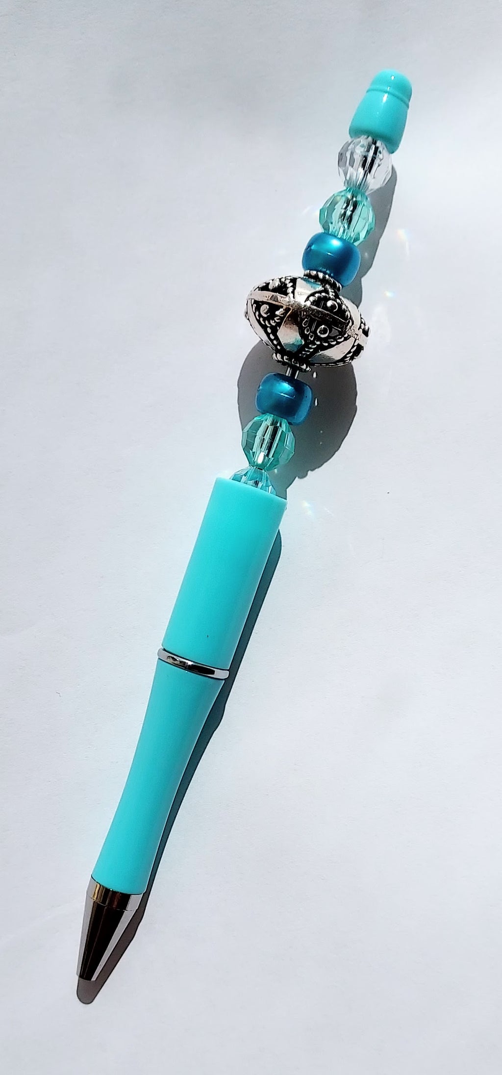 The Aqua Ultimate 3-in-1 Beaded Pen, Badge Reel & Fidget Set